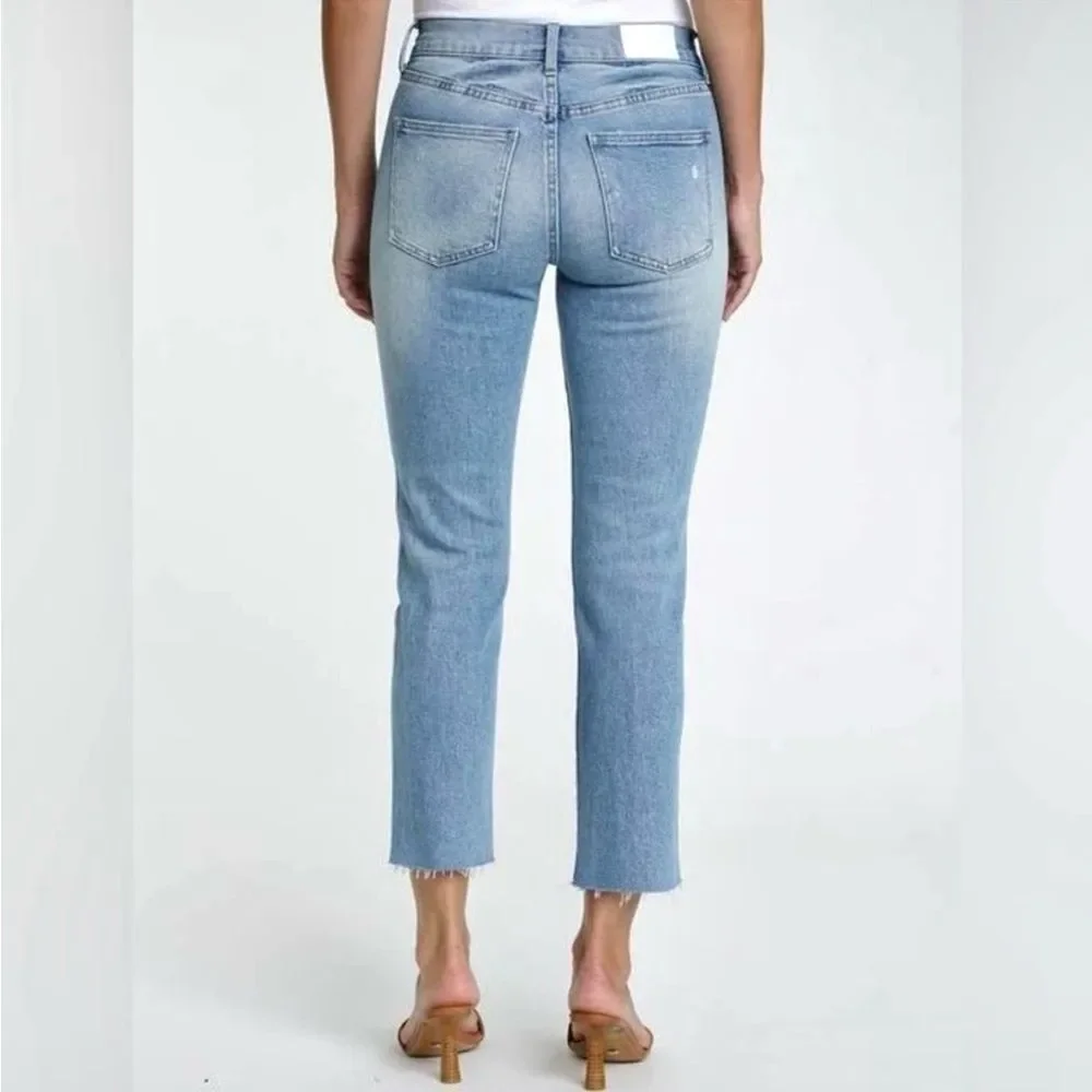 Pistola Monroe High Rise Slim Straight Cigarette Raw Hem in Dolores Park Wash 26 - Picture 3 of 13